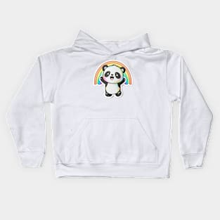 Cute Cartoon Panda Rainbow Colourful Funny Kawaii Kids Hoodie